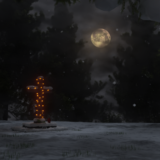 Still frame from Blender animation of a peaceful beach scene